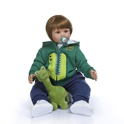 Muñeca Reborn Niño 24 Pulgadas con Dinosaurio miniatura 6