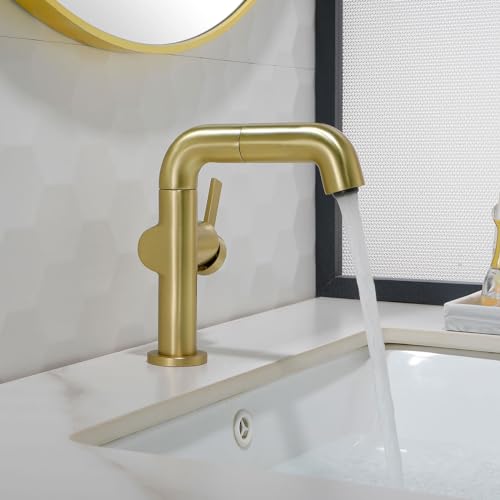 Robinet de lavabo 720° en laiton avec bec queue d'éléphant pivotant - 7