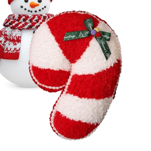 クリスマスぬいぐるみ - お祝いホリデーソフト人形枕、家の装飾用のかわいい季節のぬいぐるみクッション、カウチソファベッドリビングルーム寝室の部屋の冬の装飾ディスプレイ用の投げおもちゃ、10x48cm