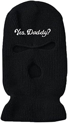 YAMEE 3 Hole Ski Mask Yes Daddy Full Face Balaclava Winter Warmer Outdoor Sports for Men Women