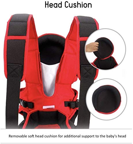Image of Ineffable Baby Carrier Bag in 3-in-1 Ergonomic Adjustable Sling Kangaroo Design with Carrying Basket for Front & Back Use for Infant Child and Mother Travel - 0 to 2 Year (Red Black)