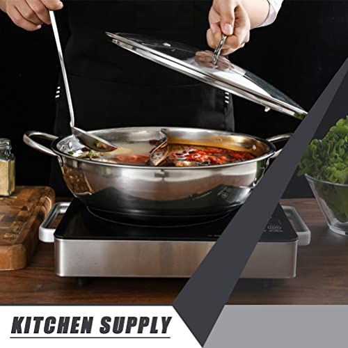 Generic 1 conjunto espessado potenciômetro quente de aço inoxidável Stockpot liso de dois sabor quen