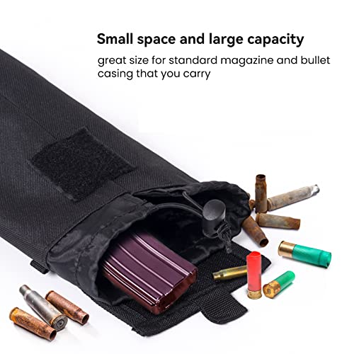 Poyolee Drawstring Dump Pouch Molle Pouches Magazine Admin Utility Pouch Tactical Folding Small Bag For Concealed Carry Rope Pouch Waist Pack Bag(Black) #TOP3