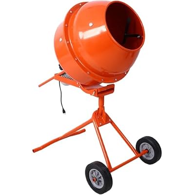 STANSS 8 Cu. Ft. Cement Mixer, Portable Electric Concrete Cement Mixer Barrow Machine Mixing Mortar, Freestanding Cement Mixing Tools with Wheels for Stucco Mortar,4.6 cu. ft.