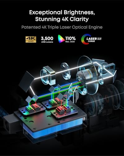 Image of NEBULA X1 Bundle Triple Laser 4K Projector, 3,500 ANSI Lumens, 56,000:1 Contrast, 200W 4.1.2 Surround Sound, Wi-Fi Speaker, 0.9-1.5 Optical Zoom, Smart AI, Dolby Vision, 300 inch Screen, Micro Gimbal, GTV