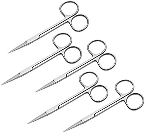 IMED SCIENTIFIC IRSTR5 Iris Micro Dissecting Lab Scissors, Fine Point Straight PACK OF 5