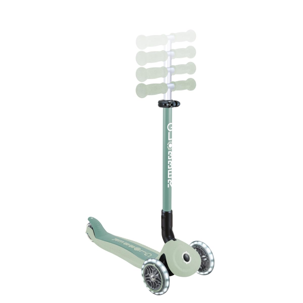 GLOBBER GO-UP Active Lights ECO 3in1 – Tretroller, Dreirad und Laufrad für Kinder – höhenverstellbares Kinderfahrzeug – 3rädrig bis 7 Jahre