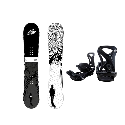 F2 Set Snowboard Blackdeck Wide Schwarz/Weiss 159w cm + Sonic Pro Bindung L