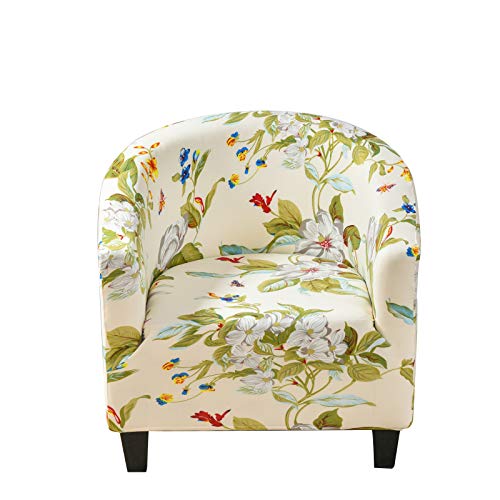 Haoyong Club Chair Cover, Stretch Barrel Chair Covers Printed Tub Chair Slipcovers Soft Armchair Sofa Cover Removable Couch Furniture Protector Club Chair Cover With Arms #TOP17