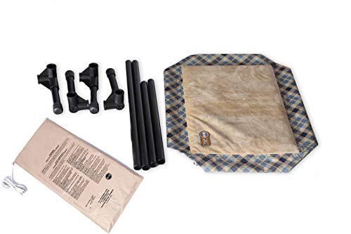 K&H Pet Products Thermo-Pet Cot Heated Elevated Dog Bed - Blue Plaid/Tan, Medium 25 X 32 X 7 Inches - Thumbnail 6