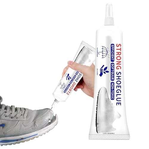 SYOSI 2PCS 60ML Shoes Glue Super Strong Adhesive Clear Repair Sole for Sneakers Transparent Sealant Waterproof Resistant with Precision Tip Professional Grade for Heels Sports Shoes Climbing