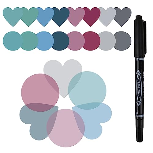 Transparent Sticky Notes, Hommie 480Pcs Morandi Cute Round & Heart Clear Sticky Tabs, Translucent Book Markers Page Flags Stickers, Bible Journaling Accessories Aesthetic Office School Study