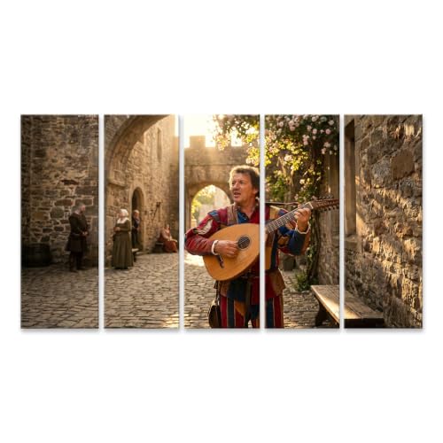 Tableau homme joueur historique islandburner grand format 5 pièces pour salon