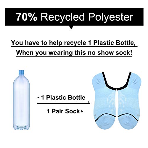 Image of Busy Socks Mens No Show Low Cut Socks Women's Invisible Liner Thin Socks with Non-Slip Heel Grips,Recycled Socks,1 /5 Pack