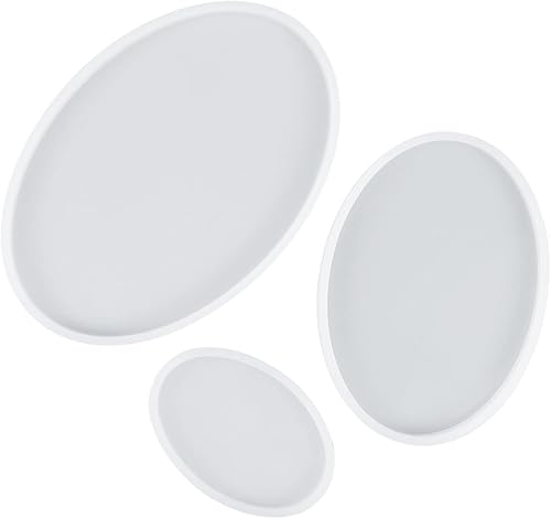 Moldes de resina epoxi de cristal ovalado, 3 piezas, molde de resina para moldeo de resina epoxi para decoración de oficina y hogar