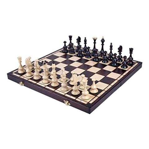 Yyqx Chess Chess Set Solid Wood Chessboard Chess Pieces, Large Folding Chess Set, European-Style Decorative Chess, Cafe Children's Day Gifts (Color : A) Cover