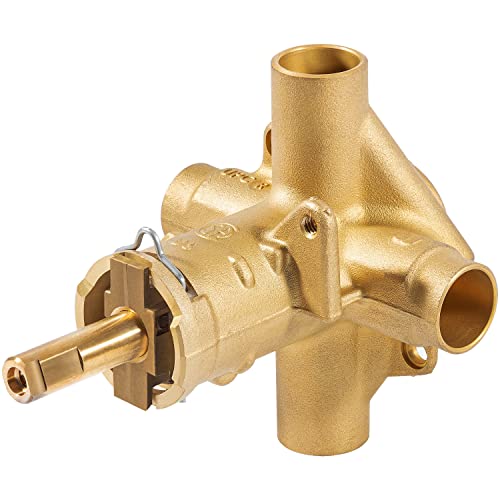 Replace For Moen 2520 Posi-Temp Pressure Balancing Valve Brass Tub And Shower Valve 1/2 Inch Cc Connection With 1222Hd Heavy-Duty Brass Shell One-Handle Faucet Cartridge For M-Pact Common Valve System #TOP7