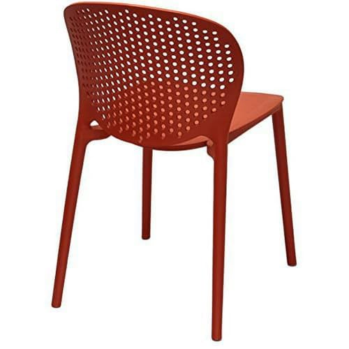 Image of Dream Furnishing - Set of 4 Stackable Dinning Chairs for Home Cafe Office Hotel for Indoor and Outdoor Patio (Red)