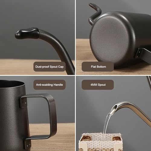 Tetera eléctrica de acero inoxidable 350 mL cuello largo miniatura 3