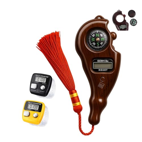 Image of Mantra Jaap Digital Tally 2+1 Pcs Counting with Compass Machine Finger Unique Design & Portable Hand Finger Counting Tasbih Misbaha Digital Cricket-Umpire-Multi-Color (JAAP-MALA-Combo)