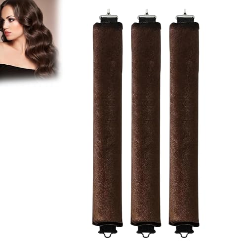 Image of Heatless Hair Curler (3 Sets), Flexible Curling Rod with Hook, Satin Rollers for All Hair Types, No Heat Curls to Sleep for Curl Rods, Heatless Curls Overnight Hair Curlers, Heatless Curls for Blowout Hair. (PACK OF 1)