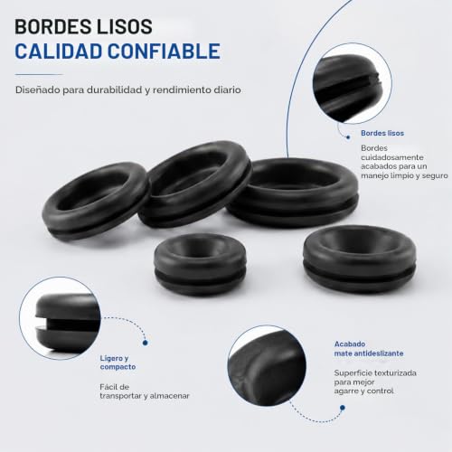 Miniatura 6 de 170 Piezas Juego De Surtido De Arandelas De Goma, Ojales De Goma, Tapones De Goma, Juntas De Anillo De Alambre Eléctrico Para Automóvil Tubería De Agua Bomba - 7 Tamaños, Negro
