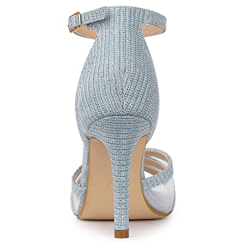 Image of Allegra K Women's Glitter Ankle Strap Stiletto Heels Sandals