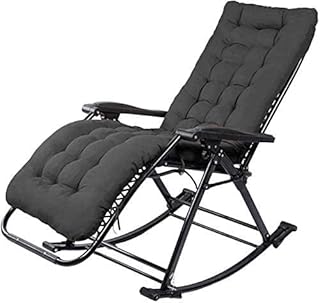 Cadeiras de jardim cadeiras dobráveis cadeiras de acampamento cadeira de deck no jardim ao ar livre gravidade cadeira de pátio espreguiçadeiras de balanço com almofada de algodão suporta 200kg escritório praia ajustável portátil C belo cenário