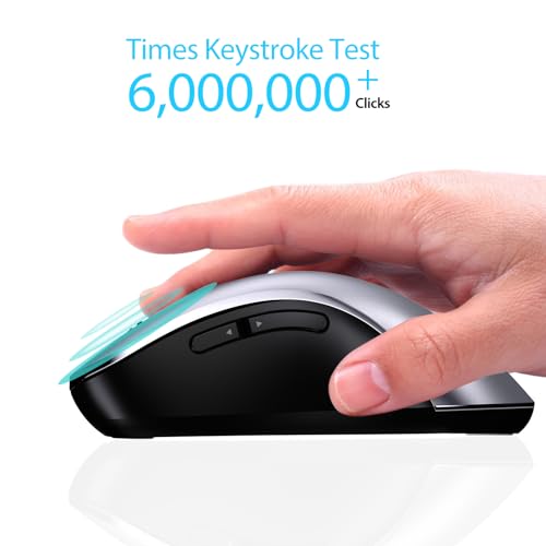 Image of memzuoix 2.4G Wireless Mouse, 1400 DPI Mobile Optical Cordless Mouse with USB Receiver, Portable Computer Mice Wireless Mice for Laptop, PC, Desktop, MacBook, 5 Buttons (Gunmetal)