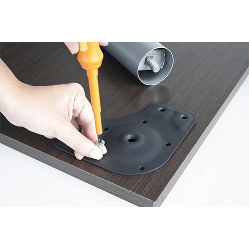 AERREGI KIT 4 GAMBE PER TAVOLO IN ACCIAIO | DIAMETRO DA 60mm | SET 4 GAMBE REGOLABILI CON ALTEZZA 710-730 mm | SET GAMBE PER TAVOLO CON 4 PIASTRE DI FISSAGGIO E VITI | KIT GAMBE DI COLORE BIANCO