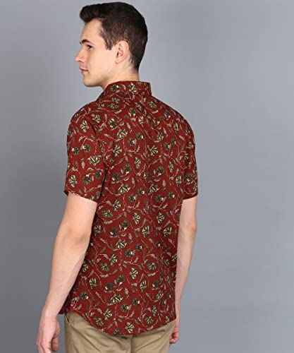 Image of BLOCKS OF INDIA Cotton Hand Block Print Half Sleeves Summer Shirt for Men
