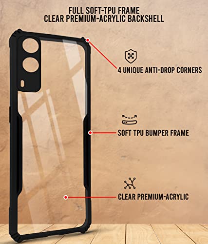 Image of Jkobi Back Cover Case for Vivo V21e 5G (Shockproof with Polycarbonate Clear Panel | Professional Black)