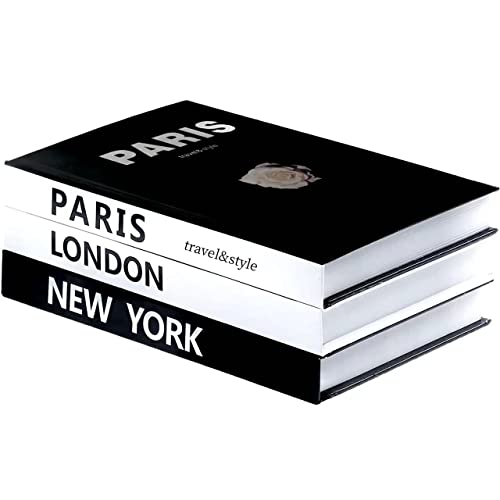 3 Pieces Fashion Decorative Book, Hardcover Modern Decorative Books, Stacked...