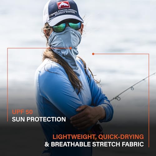 Simms UPF 50+ SunGaiter - Advanced Protection Neck Gaiter with Breathing Holes, Lightweight & Quick-Drying, Ideal for Anglers & Outdoor Enthusiasts (Sterling, One Size)