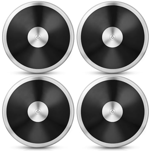 Wettarn 2pcs 1 kg Discus, Man Women Discus Track and Field Discuses Track and Field Equipment (Black)