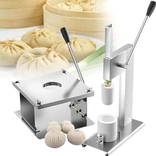 UMJIGF Commercial Baozi Maker,Manual Bun Making Machine, with 3 Molds Bun Dumpling Maker for Pressing Dough Making Buns, Baozi Making Mold for Cooking Cream Buns Steamed Buns,L