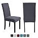 Stuhlhussen 4er Set Stuhlbezug plüsch Stretch Schonbezug Für Stühle Abnehmbare Waschbar Elastische Stuhlschutzbezüge Universal Esszimmer Esszimmerstühle Hochzeit Partys Deko (Metallic-Grau, 4 Stück)