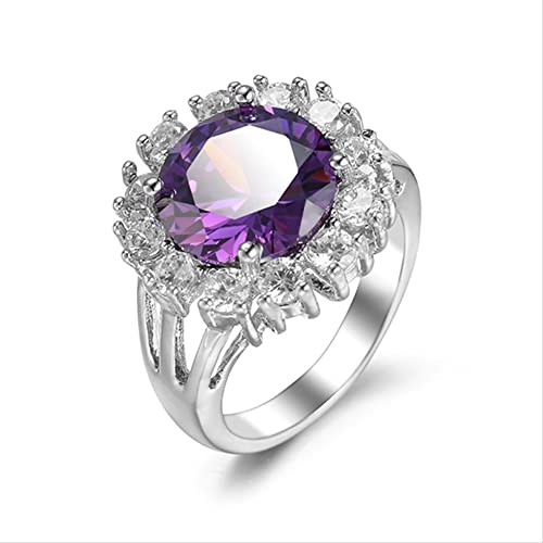 Bague fiançailles Améthyste pour femme en argent 925