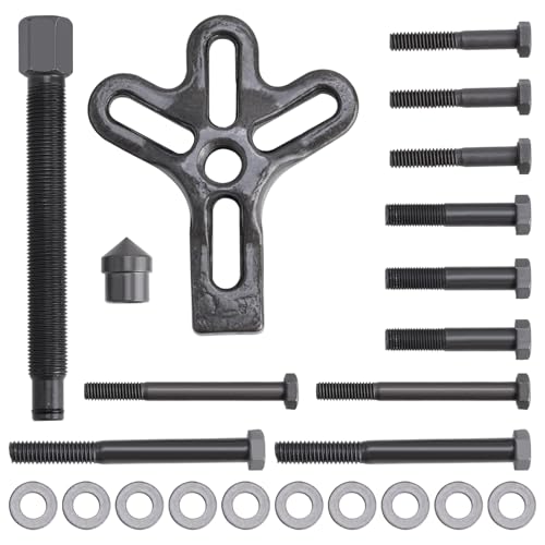 FreeTec 13 TLG Universal Lenkrad Abzieher, 2/3 Armig 75-105mm Lenkradabzieher Polradabzieher Kurbelwellen Riemenscheibe Abzieher Satz Harmonic Balancer Abziehsatz (Blau)