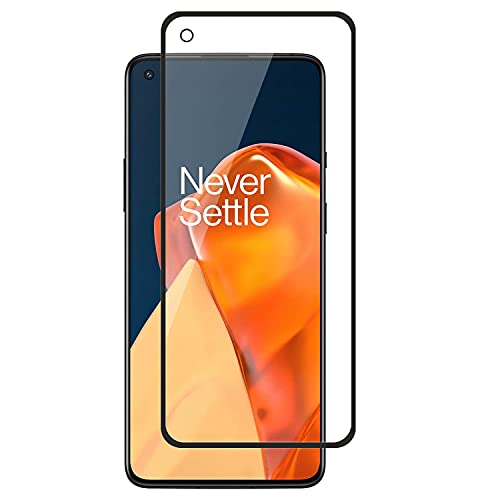 Image of STP FEEL Tempered Glass 11D Screen Protector Guard Compatible For OnePlus 9RT (Black, Pack of 2) Edge to Edge Coverage with Easy Installation Kit