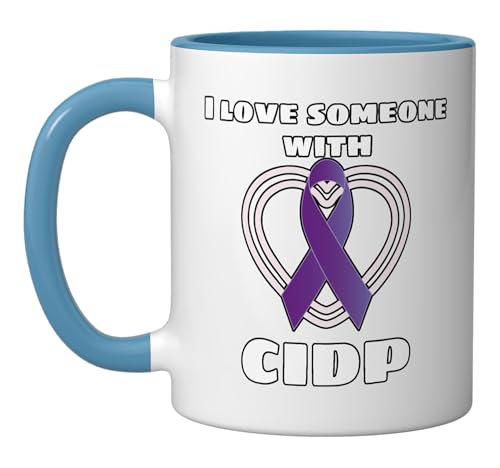 Taza de cerámica con diseño CIDP en azul y blanco miniatura 1