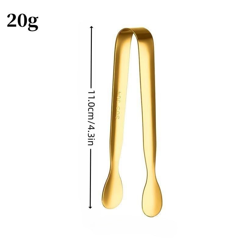 4.3 Inch Mini Serving Tongs Set of 7, 304 Stainless Steel Ice Tongs Sugar Tongs, Small Kitchen Utensils Gadgets for Appetizers, Tea Party, Coffee Bar, Desserts(Dishwasher Safe, Gold)