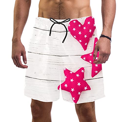 Short de bain homme avec poches et doublure respirante cœur et étoile