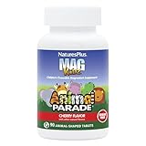 NaturesPlus Animal Parade Source of Life Sugar-Free MagKidz Children's Magnesium Supplement (2 Pack) - Natural Cherry Flavor - 90 Chewable Tablets - Bone & Muscle Health Support - 45 Servings