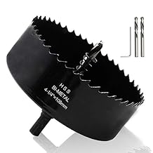 4-1/4" / 108mm Hole Saw with Hex Shank Drill Bit Adapter, 38mm Cutting Depth HSS Bi-Metal Hole Cutter Corn Hole Saw for Recessed Light, Smoothly Cutting in Wood Plastic Drywall and Thin Metal