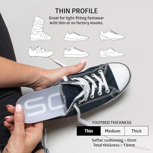 Image of Sole Active Thin Shoe Insoles - Orthotic Arch Support Inserts for Plantar Fasciitis Relief - Mens Size 9 /Womens Size 11, 1 Pair