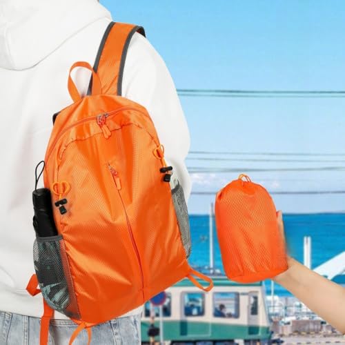 Mochila plegable ligera resistente al agua celeste miniatura 3