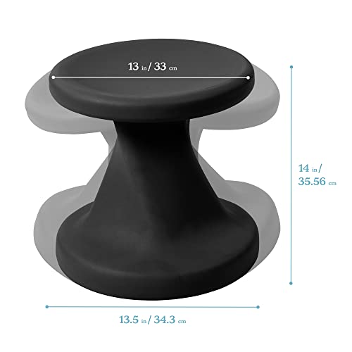 Image of ECR4Kids Twist Wobble Stool, 14in Seat Height, Active Seating, Black