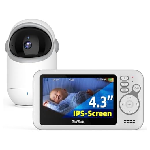 Babá Eletronica TakTark BM812, Pan & Tilt, 2 Way Audio, Zoom Digital, Câmera Sem Fio com Visão Noturna e Tela Lcd de 4,3 Polegadas - Original TakTark