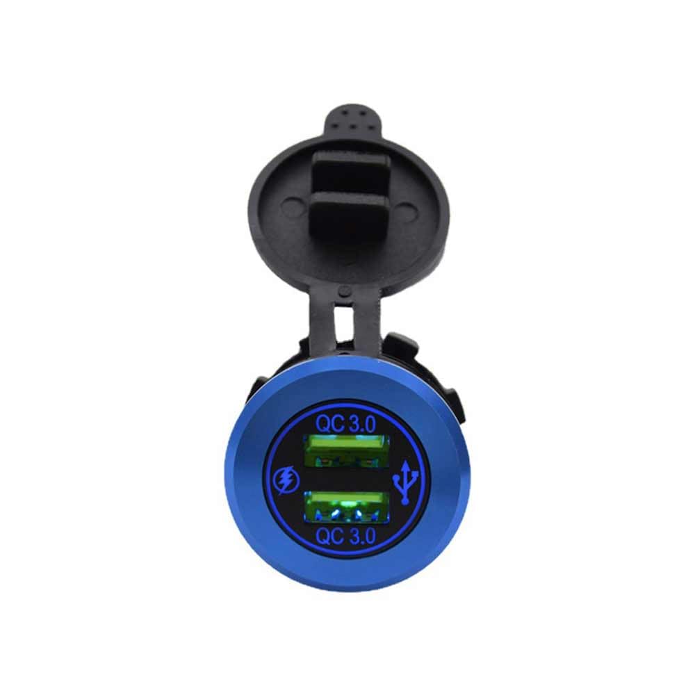 USB Charger Socket 12V Modified USB Charger QC3.0 Metal USB Fast Charging Socket